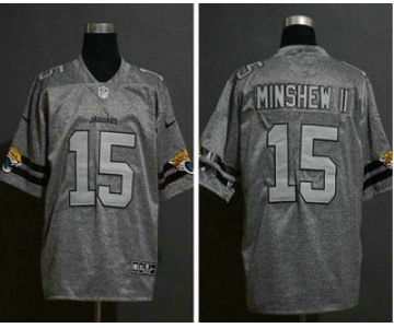 Men's Jacksonville Jaguars #15 Gardner Minshew II 2019 Gray Gridiron Vapor Untouchable Stitched NFL Nike Limited Jersey