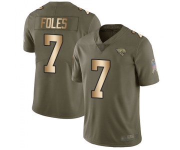 Men's Jacksonville Jaguars #7 Nick Foles Olive Gold Stitched Football Limited 2017 Salute To Service Jersey