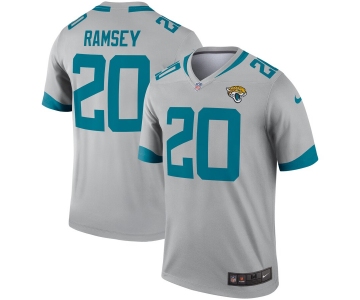 Nike Jacksonville Jaguars 20 Jalen Ramsey Silver Inverted Legend Jersey