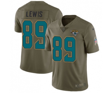 Nike Jacksonville Jaguars #89 Marcedes Lewis Olive Men's Stitched NFL Limited 2017 Salute to Service Jersey