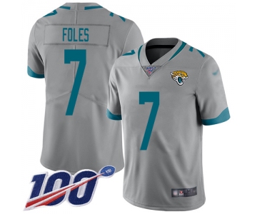 Nike Jaguars #7 Nick Foles Silver Men's Stitched NFL Limited Inverted Legend 100th Season Jersey