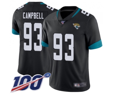 Nike Jaguars #93 Calais Campbell Black Team Color Men's Stitched NFL 100th Season Vapor Limited Jersey
