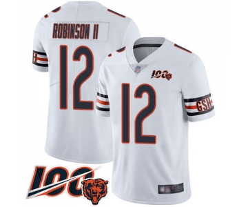 Bears #12 Allen Robinson II White Men's Stitched Football 100th Season Vapor Limited Jersey