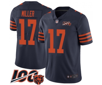 Bears #17 Anthony Miller Navy Blue Alternate Men's Stitched Football 100th Season Vapor Limited Jersey