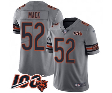 Bears #52 Khalil Mack Silver Men's Stitched Football Limited Inverted Legend 100th Season Jersey