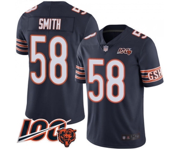 Bears #58 Roquan Smith Navy Blue Team Color Men's Stitched Football 100th Season Vapor Limited Jersey