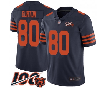 Bears #80 Trey Burton Navy Blue Alternate Men's Stitched Football 100th Season Vapor Limited Jersey