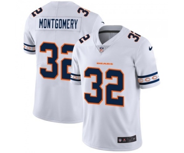 Chicago Bears #32 David Montgomery Nike White Team Logo Vapor Limited NFL Jersey