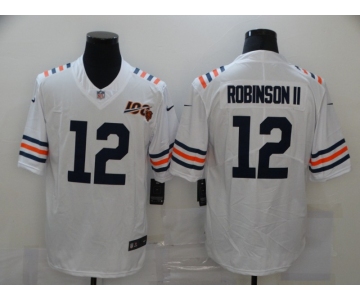 Men's Chicago Bears #12 Allen Robinson II White 2019 100th seasons Patch Vapor Untouchable Stitched NFL Nike Alternate Classic Limited Jersey