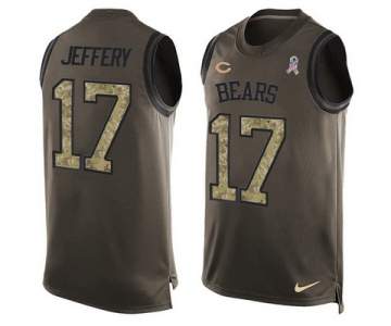 Men's Chicago Bears #17 Alshon Jeffery Green Salute to Service Hot Pressing Player Name & Number Nike NFL Tank Top Jersey