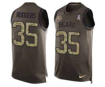 Men's Chicago Bears #35 Jacquizz Rodgers Green Salute to Service Hot Pressing Player Name & Number Nike NFL Tank Top Jersey