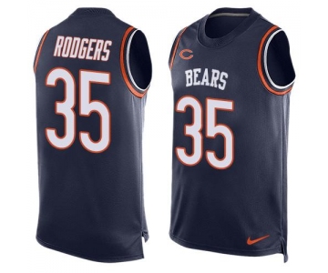 Men's Chicago Bears #35 Jacquizz Rodgers Navy Blue Hot Pressing Player Name & Number Nike NFL Tank Top Jersey