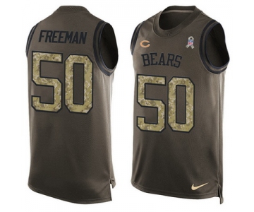 Men's Chicago Bears #50 Jerrell Freeman Green Salute to Service Hot Pressing Player Name & Number Nike NFL Tank Top Jersey