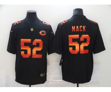 Men's Chicago Bears #52 Khalil Mack Black Red Orange Stripe Vapor Limited Nike NFL Jersey