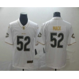 Men's Chicago Bears #52 Khalil Mack White 100th Season Golden Edition Jersey