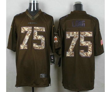 Men's Chicago Bears #75 Kyle Long Green Salute to Service 2015 NFL Nike Limited Jersey