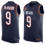 Men's Chicago Bears #9 Jim McMahon Navy Blue Hot Pressing Player Name & Number Nike NFL Tank Top Jersey
