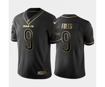 Men's Chicago Bears #9 Nick Foles Golden Edition Black Nike Jersey