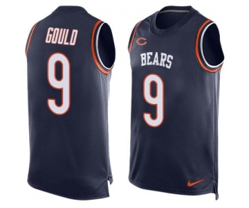 Men's Chicago Bears #9 Robbie Gould Navy Blue Hot Pressing Player Name & Number Nike NFL Tank Top Jersey
