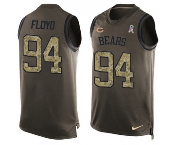 Men's Chicago Bears #94 Leonard Floyd Green Salute to Service Hot Pressing Player Name & Number Nike NFL Tank Top Jersey