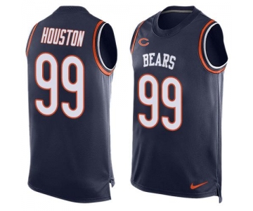 Men's Chicago Bears #99 Lamarr Houston Navy Blue Hot Pressing Player Name & Number Nike NFL Tank Top Jersey