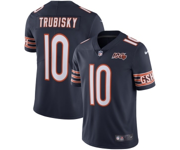 Nike Bears 10 Mitchell Trubisky Navy NFL 100th Season Vapor Untouchable Limited Jersey