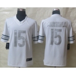 Nike Chicago Bears #15 Brandon Marshall Platinum White Limited Jersey