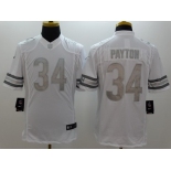 Nike Chicago Bears #34 Walter Payton Platinum White Limited Jersey