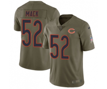 Nike Chicago Bears #52 Khalil Mack Olive Men's Stitched NFL Limited 2017 Salute To Service Jersey
