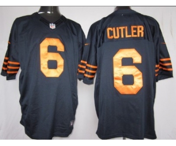 Nike Chicago Bears #6 Jay Cutler Blue With Orange Limited Jersey