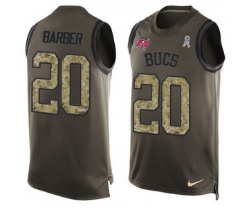 Men's Tampa Bay Buccaneers #20 Ronde Barber Green Salute to Service Hot Pressing Player Name & Number Nike NFL Tank Top Jersey