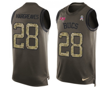 Men's Tampa Bay Buccaneers #28 Vernon Hargreaves Green Salute to Service Hot Pressing Player Name & Number Nike NFL Tank Top Jersey