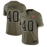 Men's Tampa Bay Buccaneers #40 Mike Alstott 2022 Olive Salute To Service Limited Stitched Jersey