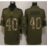 Men's Tampa Bay Buccaneers #40 Mike Alstott Green Salute to Service 2015 NFL Nike Limited Jersey