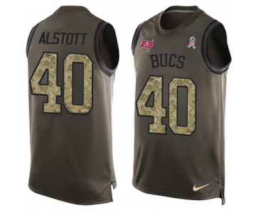 Men's Tampa Bay Buccaneers #40 Mike Alstott Green Salute to Service Hot Pressing Player Name & Number Nike NFL Tank Top Jersey