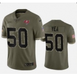 Men's Tampa Bay Buccaneers #50 Vita Vea 2022 Olive Salute To Service Limited Stitched Jersey