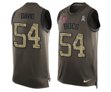 Men's Tampa Bay Buccaneers #54 Lavonte David Green Salute to Service Hot Pressing Player Name & Number Nike NFL Tank Top Jersey