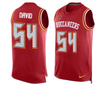 Men's Tampa Bay Buccaneers #54 Lavonte David Red Hot Pressing Player Name & Number Nike NFL Tank Top Jersey