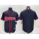 Men's Tampa Bay Buccaneers Blank Black Cool Base Stitched Baseball Jersey