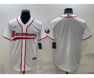 Men's Tampa Bay Buccaneers Blank White Stitched Cool Base Nike Baseball Jersey