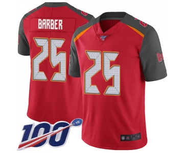 Nike Buccaneers #25 Peyton Barber Red Team Color Men's Stitched NFL 100th Season Vapor Limited Jersey