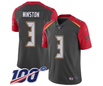 Nike Buccaneers #3 Jameis Winston Gray Men's Stitched NFL Limited Inverted Legend 100th Season Jersey