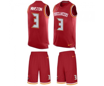 Nike Buccaneers #3 Jameis Winston Red Team Color Men's Stitched NFL Limited Tank Top Suit Jersey