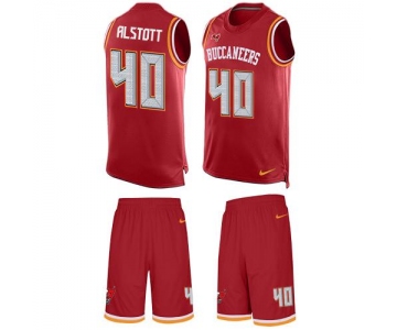 Nike Buccaneers #40 Mike Alstott Red Team Color Men's Stitched NFL Limited Tank Top Suit Jersey