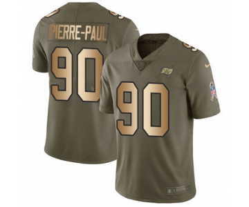 Nike Buccaneers #90 Jason Pierre-Paul Olive Gold Men's Stitched NFL Limited 2017 Salute To Service Jersey