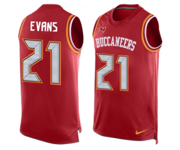 Nike Tampa Bay Buccaneers #21 Justin Evans Red Team Color Men's Stitched NFL Limited Tank Top Jersey
