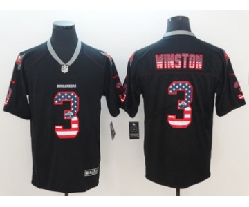 Nike Tampa Bay Buccaneers #3 Jameis Winston Black USA Flag Fashion Limited Jersey