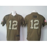 Men's Seattle Seahawks #12 Fan Green Salute To Service 2015 NFL Nike Limited Jersey