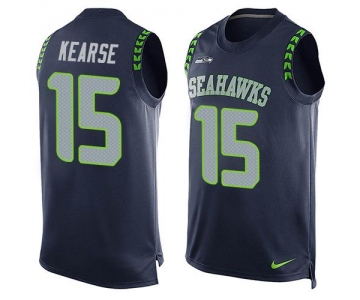 Men's Seattle Seahawks #15 Jermaine Kearse Navy Blue Hot Pressing Player Name & Number Nike NFL Tank Top Jersey