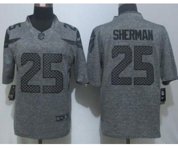 Men's Seattle Seahawks #25 Richard Sherman Black With Camo Elite Jersey